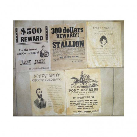 Lot 5 affiches USA Western , Cowboys ( 016 )