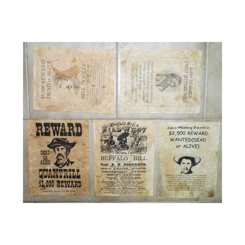 Lot 5 affiches USA Western , Cowboys ( 023 )