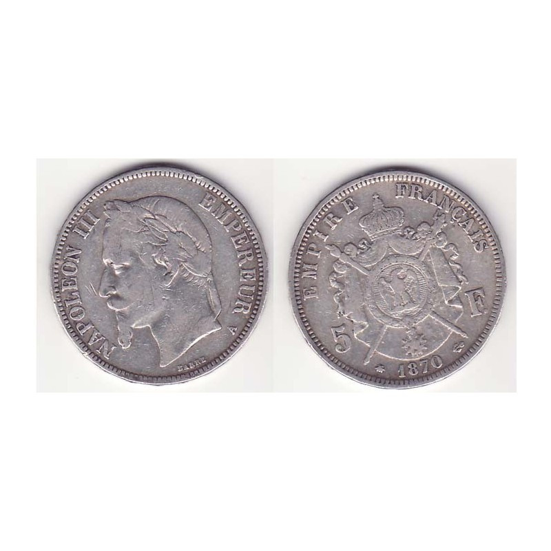 5 francs Napoleon III 1870 A argent ( 011 )