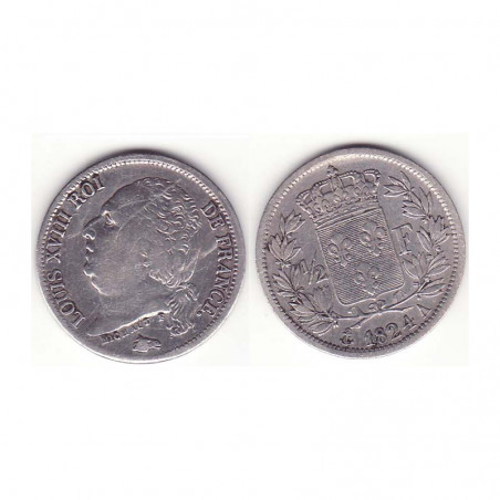 1/2 franc Louis XVIII 1824 A argent