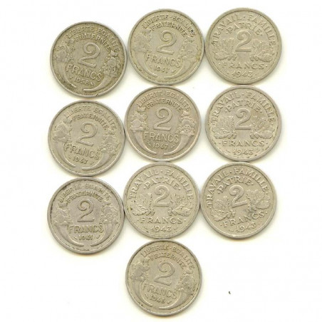 lot de 10 pieces de 2 Francs Alu (  005 )