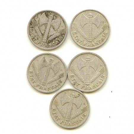 lot de 5 pieces de 1 Franc Bazor Alu ( 002 )