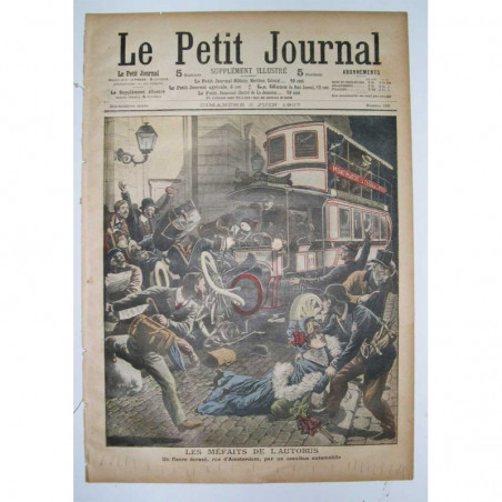 Le Petit Journal 1909 N° 863 les Méfaits de l Autobus