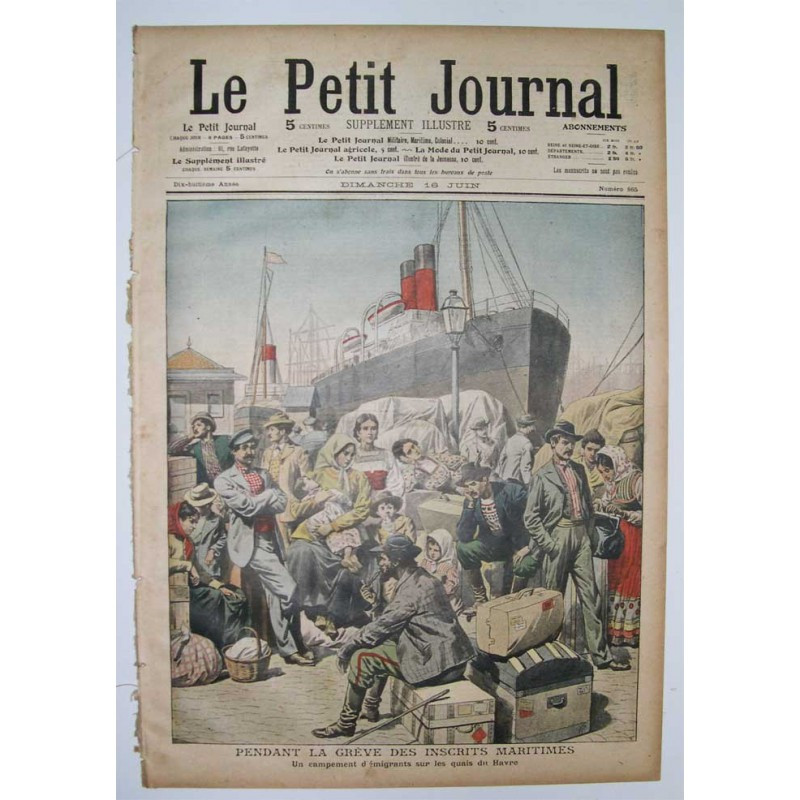 Le Petit Journal 1909 N° 865 Greve Inscrits maritimes