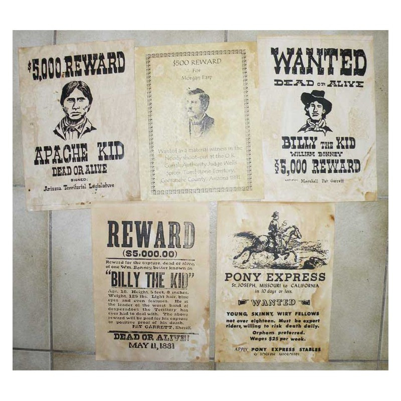 Lot 5 affiches USA Western , Cowboys ( 009 )