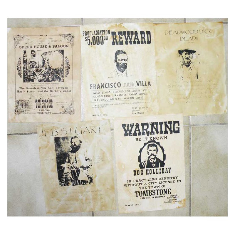 Lot 5 affiches USA Western , Cowboys ( 011 )