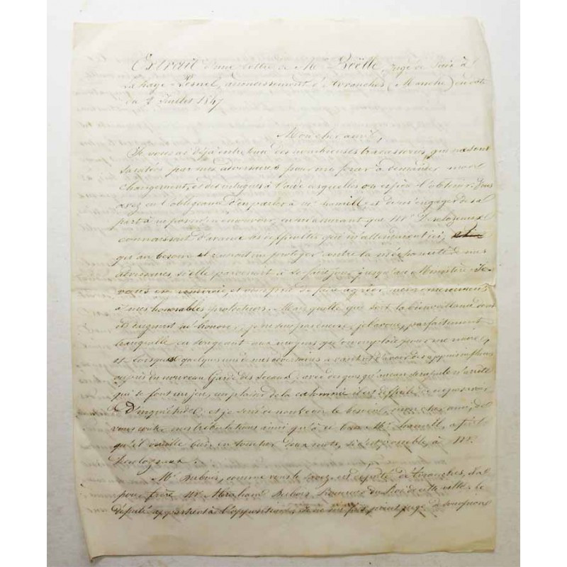 Lettre d un juge de paix a la haye 1847 ( 047 )